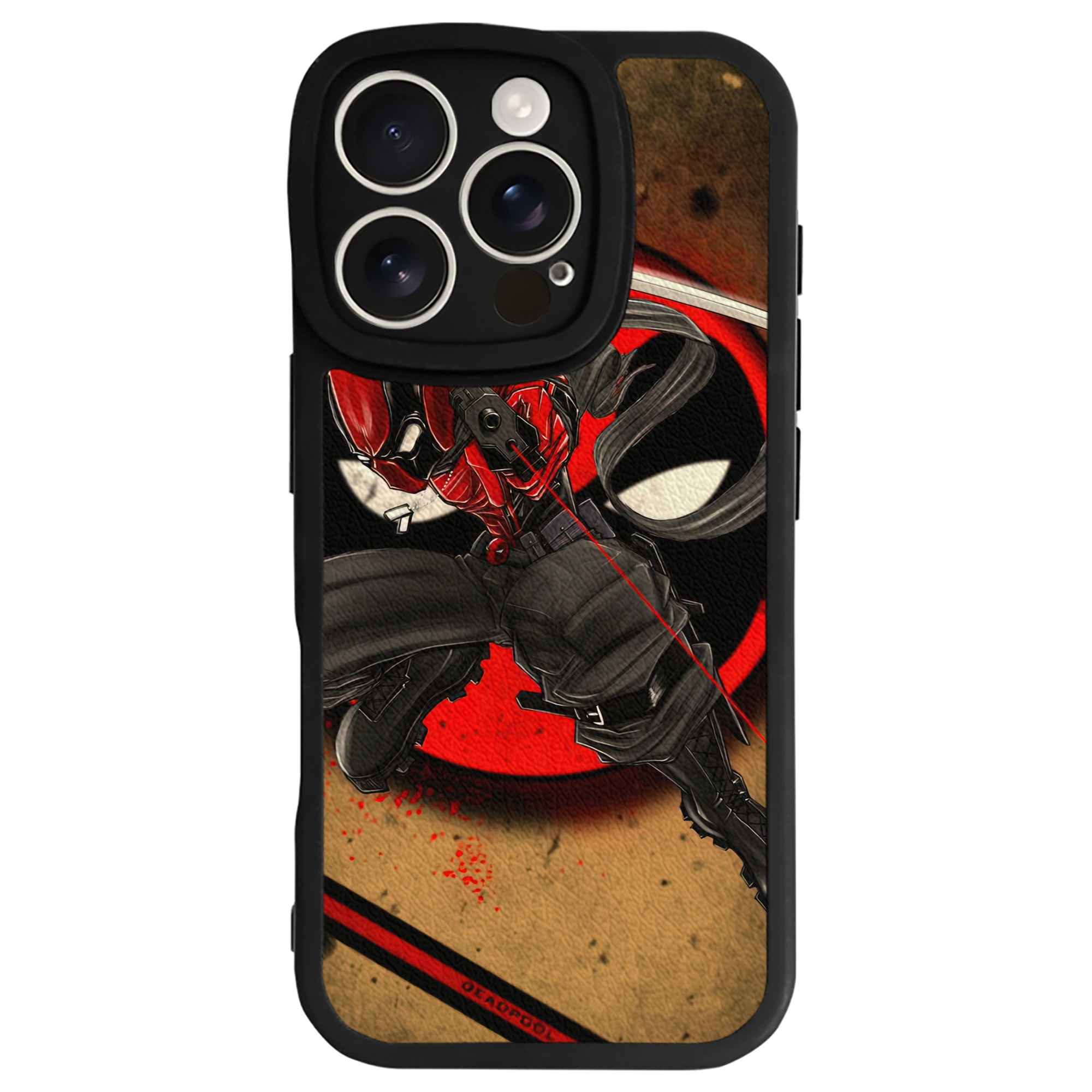 （画像用） Deadpool デッドプール 【iPhone 16シリーズ対応】シリコンスマホケース（レザー調） 材質：シリコン